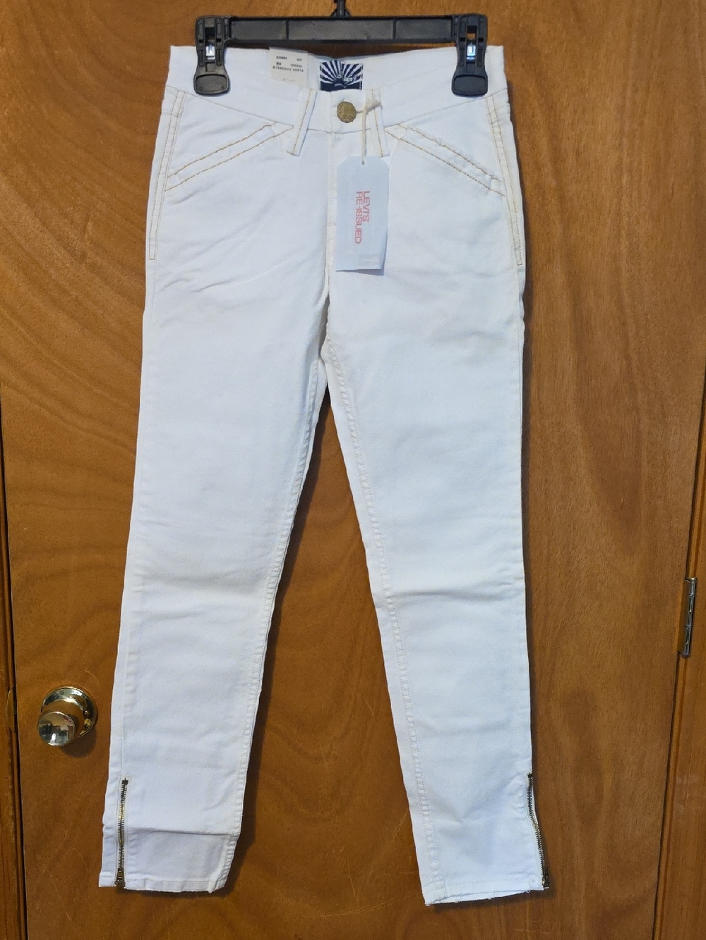 Levis White Women's Slim Jeans with Ankle Zips